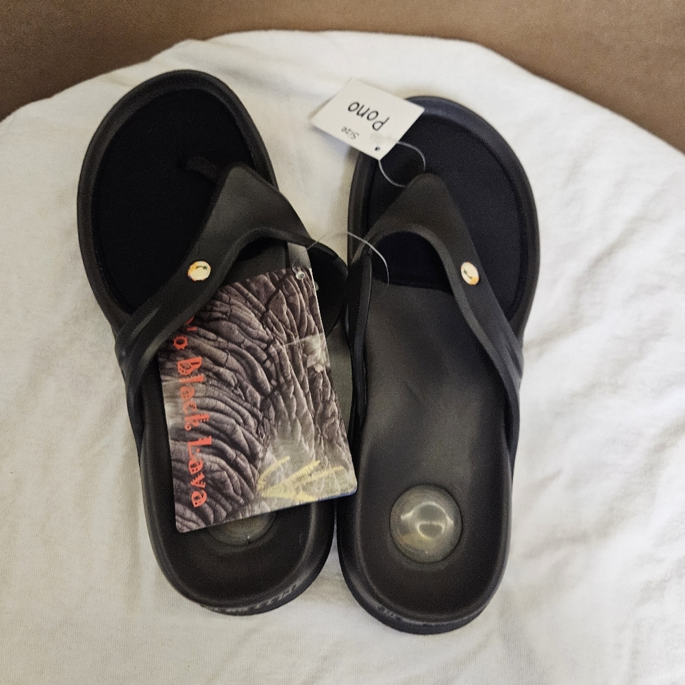 O ' o Black Lava Sandals Women Size 8 - Picture 13 of 16